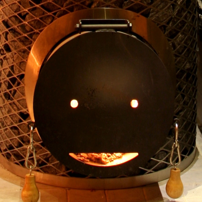 Печь для сауны IKI Mini со стальной дверцей смайл