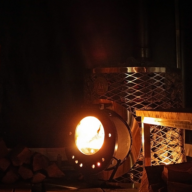 Печь для сауны IKI Loyly со стальной дверцей смайл Объем, 8-16м³